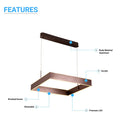 1-light-square-chandelier-lighting-70w-3000k-brown-pendant-lighting Load image into Gallery viewer, 1-light-square-chandelier-lighting-70w-3000k-brown-pendant-lighting