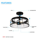 2-light-matte-black-semi-flush-mount-lighting Load image into Gallery viewer, 2-light-matte-black-semi-flush-mount-lighting