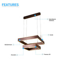 2-lights-square-chandelier-lighting-141w-3000k-brown-hanging-chandelier-lights Load image into Gallery viewer, 2-lights-square-chandelier-lighting-141w-3000k-brown-hanging-chandelier-lights