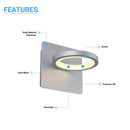 1-Ring Light, Rectangular Wall Sconce, 8W, 3000K, 290LM, Dimmable Load image into Gallery viewer, 1-Ring Light, Rectangular Wall Sconce, 8W, 3000K, 290LM, Dimmable