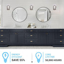 Bathroom Light Fixtures, 4000K, Dimmable, Brushed Nickel Finish,  Wall Mount, Damp Location, Vanity Lighting Load image into Gallery viewer, Bathroom Light Fixtures, 4000K, Dimmable, Brushed Nickel Finish,  Wall Mount, Damp Location, Vanity Lighting