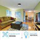 Drum Shape Flush Mount Ceiling Light, Matte Black Finish, Ceiling Lighting Fixture for Kitchen, Hallway, Bathroom, E26 Base Load image into Gallery viewer, Drum Shape Flush Mount Ceiling Light, Matte Black Finish, Ceiling Lighting Fixture for Kitchen, Hallway, Bathroom, E26 Base