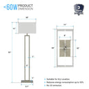 Decorative 61" Floor Lamps, Brushed Nickel & Straight rectangular pure white linen shade, With 1PCS ON-OFF Switch on the lamp holder Load image into Gallery viewer, Decorative 61" Floor Lamps, Brushed Nickel & Straight rectangular pure white linen shade, With 1PCS ON-OFF Switch on the lamp holder