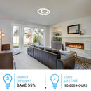Indoor LED Ceiling Lights, 26W, 3000K-6500K, 1300LM, Dimmable, Simple Close to Ceiling Fixtures, 2-Ring Shape Load image into Gallery viewer, Indoor LED Ceiling Lights, 26W, 3000K-6500K, 1300LM, Dimmable, Simple Close to Ceiling Fixtures, 2-Ring Shape