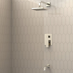 8 Inch Rain Shower Faucet Set Complete with Pre-embedded Valve, Pressure Balance Cartridge 8 Inch Rain Shower Faucet Set Complete with Pre-embedded Valve, Pressure Balance Cartridge