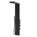 55 in. 3-Jet Stainless Steel Matte Black Shower Panel System with Fixed Rainfall & Waterfall Shower Head, Tub Spout & Handheld Shower, Self-Cleaning & Jet Massage Feature Load image into Gallery viewer, 55 in. 3-Jet Stainless Steel Matte Black Shower Panel System with Fixed Rainfall & Waterfall Shower Head, Tub Spout & Handheld Shower, Self-Cleaning & Jet Massage Feature