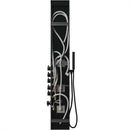 55 in. 3-Jet Stainless Steel Matte Black Shower Panel System with Fixed Rainfall & Waterfall Shower Head, Tub Spout & Handheld Shower, Self-Cleaning & Jet Massage Feature Load image into Gallery viewer, 55 in. 3-Jet Stainless Steel Matte Black Shower Panel System with Fixed Rainfall & Waterfall Shower Head, Tub Spout & Handheld Shower, Self-Cleaning & Jet Massage Feature