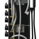 55 in. 3-Jet Stainless Steel Matte Black Shower Panel System with Fixed Rainfall & Waterfall Shower Head, Tub Spout & Handheld Shower, Self-Cleaning & Jet Massage Feature Load image into Gallery viewer, 55 in. 3-Jet Stainless Steel Matte Black Shower Panel System with Fixed Rainfall & Waterfall Shower Head, Tub Spout & Handheld Shower, Self-Cleaning & Jet Massage Feature