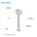 Decorative 61" Floor Lamps, Brushed Nickel & Straight rectangular pure white linen shade, With 1PCS ON-OFF Switch on the lamp holder Load image into Gallery viewer, Decorative 61" Floor Lamps, Brushed Nickel & Straight rectangular pure white linen shade, With 1PCS ON-OFF Switch on the lamp holder