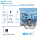 3-lights-matte-black-semi-flush-mount-ceiling-light Load image into Gallery viewer, 3-lights-matte-black-semi-flush-mount-ceiling-light