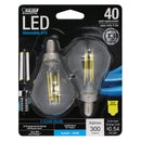 A15 LED Light Bulbs, A-shape, Candelabra Base Filament, Dimmable, Crystal Decorative Bulb, Clear, 2 Pack Load image into Gallery viewer, A15 LED Light Bulbs, A-shape, Candelabra Base Filament, Dimmable, Crystal Decorative Bulb, Clear, 2 Pack