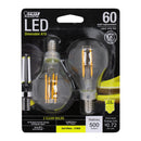 A15 LED Light Bulbs, A-shape, Candelabra Base Filament, Dimmable, Crystal Decorative Bulb, Clear, 2 Pack Load image into Gallery viewer, A15 LED Light Bulbs, A-shape, Candelabra Base Filament, Dimmable, Crystal Decorative Bulb, Clear, 2 Pack