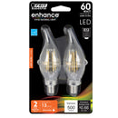 LED Bulbs, E12, Candelabra Base, Clear, Flame Bent Tip Decorative LED Light Bulbs, Bent Tip, 2 Packs Load image into Gallery viewer, LED Bulbs, E12, Candelabra Base, Clear, Flame Bent Tip Decorative LED Light Bulbs, Bent Tip, 2 Packs