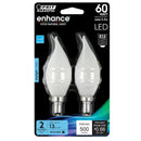 LED Light Bulbs For Chandelier, E12, Candelabra Base, Filament, Frosted, Flame, 2 Pack Load image into Gallery viewer, LED Light Bulbs For Chandelier, E12, Candelabra Base, Filament, Frosted, Flame, 2 Pack