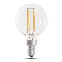 G25 Globe LED Light Bulbs, E26, Candelabra, Filament, Dimmable, Clear, Decorative Bulb, White, G161/2, 2 Pack G25 Globe LED Light Bulbs, E26, Candelabra, Filament, Dimmable, Clear, Decorative Bulb, White, G161/2, 2 Pack