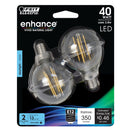 G25 Globe LED Light Bulbs, E26, Candelabra, Filament, Dimmable, Clear, Decorative Bulb, White, G161/2, 2 Pack Load image into Gallery viewer, G25 Globe LED Light Bulbs, E26, Candelabra, Filament, Dimmable, Clear, Decorative Bulb, White, G161/2, 2 Pack