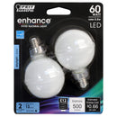 G25 Globe LED Light Bulbs, E26, Candelabra, Filament, Dimmable, Clear, Decorative Bulb, White, G161/2, 2 Pack Load image into Gallery viewer, G25 Globe LED Light Bulbs, E26, Candelabra, Filament, Dimmable, Clear, Decorative Bulb, White, G161/2, 2 Pack