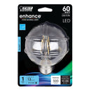 G25 LED Globe Light Bulbs, E26, Dimmable, Filament, Clear, White, bathroom Vanity Light Bulb, G161/2,  2 Pack Load image into Gallery viewer, G25 LED Globe Light Bulbs, E26, Dimmable, Filament, Clear, White, bathroom Vanity Light Bulb, G161/2,  2 Pack