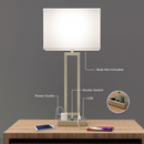 Bedside Table Lamp with USB Port and Outlet, 28 inch, Brushed Nickel Finish, with 1pc Switch,1pcs outlets,1pc USB, For Living Room, Dorm, Bedroom Lamp Load image into Gallery viewer, Bedside Table Lamp with USB Port and Outlet, 28 inch, Brushed Nickel Finish, with 1pc Switch,1pcs outlets,1pc USB, For Living Room, Dorm, Bedroom Lamp