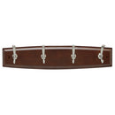 Hook Rail 18 Inch Long In Cherry Stained with Satin Nickel - Hickory Hardware Load image into Gallery viewer, Hook Rail 18 Inch Long In Cherry Stained with Satin Nickel - Hickory Hardware