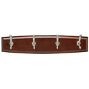 Hook Rail 18 Inch Long In Cherry Stained with Satin Nickel - Hickory Hardware Load image into Gallery viewer, Hook Rail 18 Inch Long In Cherry Stained with Satin Nickel - Hickory Hardware