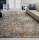 Camilla Blues/Rust Tones Multi-Colored 7 ft. 9 in. x 10 ft. Area Rug Load image into Gallery viewer, Camilla Blues/Rust Tones Multi-Colored 7 ft. 9 in. x 10 ft. Area Rug