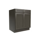 Elegant Smoky Grey - Double Door Base Cabinet | 30"W x 34.5"H x 24"D Load image into Gallery viewer, Elegant Smoky Grey - Double Door Base Cabinet | 30"W x 34.5"H x 24"D