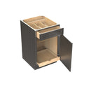 Elegant Smoky Grey - Single Door Base Cabinet | 21"W x 34.5"H x 24"D Load image into Gallery viewer, Elegant Smoky Grey - Single Door Base Cabinet | 21"W x 34.5"H x 24"D
