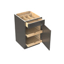 Elegant Smoky Grey - Single Door Base Cabinet | 21"W x 34.5"H x 24"D Load image into Gallery viewer, Elegant Smoky Grey - Single Door Base Cabinet | 21"W x 34.5"H x 24"D