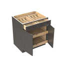 Elegant Smoky Grey - Double Door Base Cabinet | 30"W x 34.5"H x 24"D Load image into Gallery viewer, Elegant Smoky Grey - Double Door Base Cabinet | 30"W x 34.5"H x 24"D