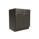 Elegant Smoky Grey - Double Door Base Cabinet | 30"W x 34.5"H x 24"D Load image into Gallery viewer, Elegant Smoky Grey - Double Door Base Cabinet | 30"W x 34.5"H x 24"D