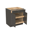 Elegant Smoky Grey - Double Door Base Cabinet | 30"W x 34.5"H x 24"D Load image into Gallery viewer, Elegant Smoky Grey - Double Door Base Cabinet | 30"W x 34.5"H x 24"D