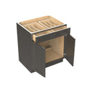 Elegant Smoky Grey - Double Door Base Cabinet | 30"W x 34.5"H x 24"D Load image into Gallery viewer, Elegant Smoky Grey - Double Door Base Cabinet | 30"W x 34.5"H x 24"D