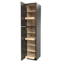 Elegant Smoky Grey - Utility Cabinet | 18"W x 90"H x 24"D Load image into Gallery viewer, Elegant Smoky Grey - Utility Cabinet | 18"W x 90"H x 24"D