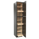 Elegant Smoky Grey - Utility Cabinet | 18"W x 90"H x 24"D Load image into Gallery viewer, Elegant Smoky Grey - Utility Cabinet | 18"W x 90"H x 24"D