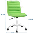 Modway Ripple Armless Mid Back Vinyl Swivel Computer Desk Office Chair - Computer Chair Load image into Gallery viewer, Modway Ripple Armless Mid Back Vinyl Swivel Computer Desk Office Chair - Computer Chair