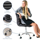 Modway Ripple Armless Mid Back Vinyl Swivel Computer Desk Office Chair - Computer Chair Load image into Gallery viewer, Modway Ripple Armless Mid Back Vinyl Swivel Computer Desk Office Chair - Computer Chair