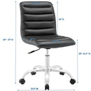 Modway Ripple Armless Mid Back Vinyl Swivel Computer Desk Office Chair - Computer Chair Load image into Gallery viewer, Modway Ripple Armless Mid Back Vinyl Swivel Computer Desk Office Chair - Computer Chair