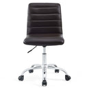 Modway Ripple Armless Mid Back Vinyl Swivel Computer Desk Office Chair - Computer Chair Load image into Gallery viewer, Modway Ripple Armless Mid Back Vinyl Swivel Computer Desk Office Chair - Computer Chair