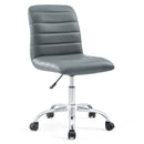 Modway Ripple Armless Mid Back Vinyl Swivel Computer Desk Office Chair - Computer Chair Load image into Gallery viewer, Modway Ripple Armless Mid Back Vinyl Swivel Computer Desk Office Chair - Computer Chair