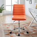 Modway Ripple Armless Mid Back Vinyl Swivel Computer Desk Office Chair - Computer Chair Load image into Gallery viewer, Modway Ripple Armless Mid Back Vinyl Swivel Computer Desk Office Chair - Computer Chair