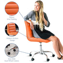 Modway Ripple Armless Mid Back Vinyl Swivel Computer Desk Office Chair - Computer Chair Load image into Gallery viewer, Modway Ripple Armless Mid Back Vinyl Swivel Computer Desk Office Chair - Computer Chair