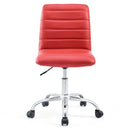 Modway Ripple Armless Mid Back Vinyl Swivel Computer Desk Office Chair - Computer Chair Load image into Gallery viewer, Modway Ripple Armless Mid Back Vinyl Swivel Computer Desk Office Chair - Computer Chair