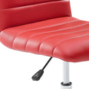 Modway Ripple Armless Mid Back Vinyl Swivel Computer Desk Office Chair - Computer Chair Load image into Gallery viewer, Modway Ripple Armless Mid Back Vinyl Swivel Computer Desk Office Chair - Computer Chair