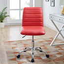 Modway Ripple Armless Mid Back Vinyl Swivel Computer Desk Office Chair - Computer Chair Load image into Gallery viewer, Modway Ripple Armless Mid Back Vinyl Swivel Computer Desk Office Chair - Computer Chair