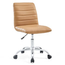 Modway Ripple Armless Mid Back Vinyl Swivel Computer Desk Office Chair - Computer Chair Load image into Gallery viewer, Modway Ripple Armless Mid Back Vinyl Swivel Computer Desk Office Chair - Computer Chair