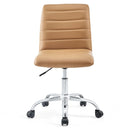 Modway Ripple Armless Mid Back Vinyl Swivel Computer Desk Office Chair - Computer Chair Load image into Gallery viewer, Modway Ripple Armless Mid Back Vinyl Swivel Computer Desk Office Chair - Computer Chair