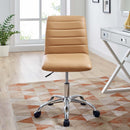 Modway Ripple Armless Mid Back Vinyl Swivel Computer Desk Office Chair - Computer Chair Load image into Gallery viewer, Modway Ripple Armless Mid Back Vinyl Swivel Computer Desk Office Chair - Computer Chair