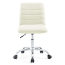 Modway Ripple Armless Mid Back Vinyl Swivel Computer Desk Office Chair - Computer Chair Load image into Gallery viewer, Modway Ripple Armless Mid Back Vinyl Swivel Computer Desk Office Chair - Computer Chair