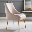 Upholstered Velvet Discern Pleated Dining Room Chair - Accent Chair For Living Room Load image into Gallery viewer, Upholstered Velvet Discern Pleated Dining Room Chair - Accent Chair For Living Room